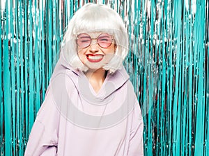 Portrait of beautiful woman posing in studio