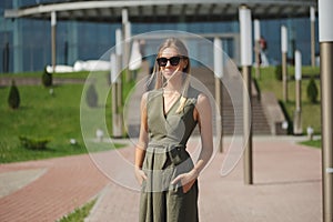 Portrait of beautiful yound woman outdoors