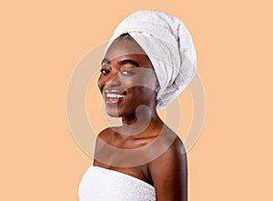 Portrait of a beautiful young African american woman smiling