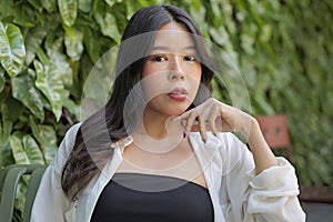 Portrait of beautiful young Asian woman