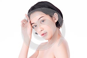 Portrait beautiful young asian woman clean fresh bare skin concept. Asian girl beauty face skincare and health wellness, Facial