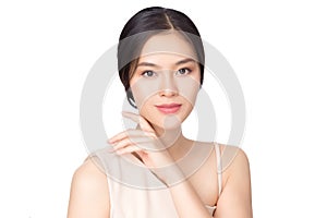 Portrait beautiful young asian woman clean fresh skin concept. Asian girl beauty face skin care and health wellness, Facial