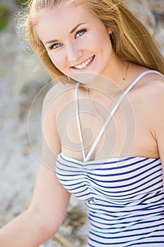 Portrait of a beautiful young blonde woman