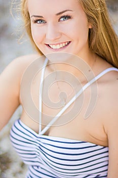 Portrait of a beautiful young blonde woman