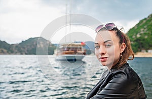 Portrait of a beautiful young brunette