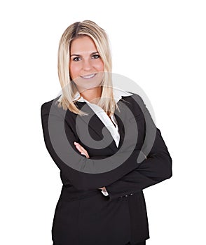 Beautiful Businesswoman Standing Arms Crossed