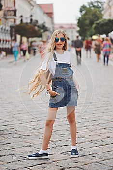 Beautiful young girl with long hair