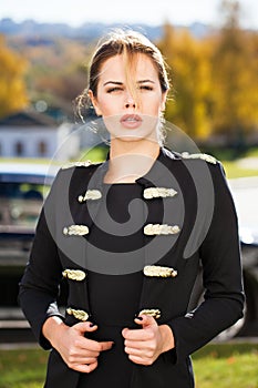 Portrait of beautiful young happy woman