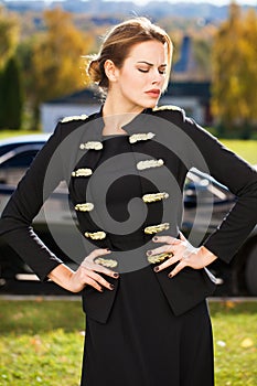 Portrait of beautiful young happy woman