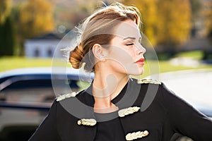 Portrait of beautiful young happy woman