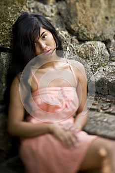 Portrait of beautiful young Pacific Islander woman