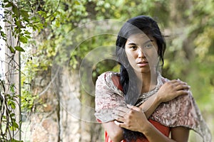 Portrait of beautiful young Pacific Islander woman