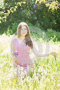 Portrait of a beautiful young woman with brown hair