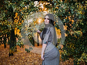 Portrait of beauty Romantic Girl Outdoors enjoying nature.