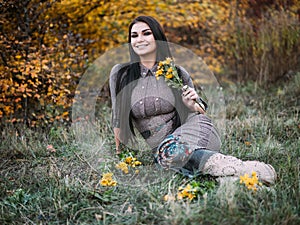 Portrait of beauty Romantic Girl Outdoors enjoying nature.