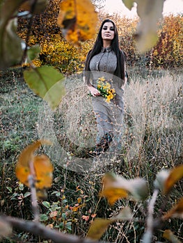 Portrait of beauty Romantic Girl Outdoors enjoying nature.