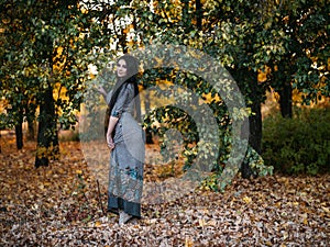 Portrait of beauty Romantic Girl Outdoors enjoying nature.