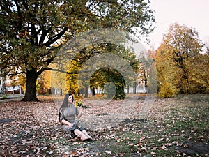 Portrait of beauty Romantic Girl Outdoors enjoying nature.