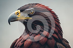 Portrait of a bird of prey close-up. generative ai