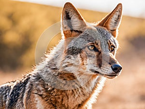 Portrait of a black-backed jackal