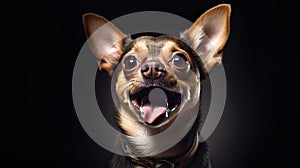 Portrait of a black chihuahua dog