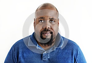 Portrait of black man isolated on white background