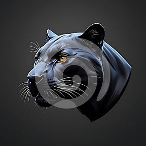 Portrait of a black panther on dark background, 3d illustration