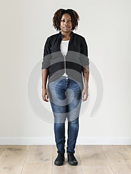 Portrait of black woman full body