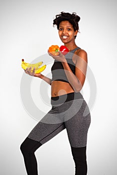 BLack attractive fitness woman, trained female body, Beautiful Sportive Woman Leggins Stock Images photo