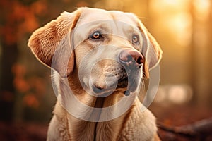 Portrait of a blond labrador retriever dog