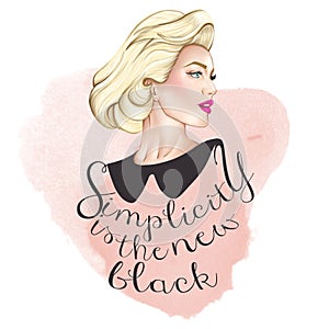 Portrait of blonde elegant woman - Simplicity is the new black