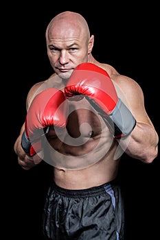 Portrait of boxer with gloves