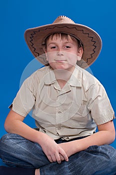 Portrait of a boy in a cowboy hat
