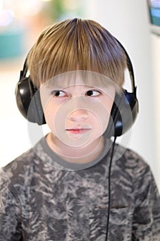 Portrait of a boy with headphones