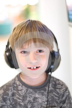 Portrait of a boy with headphones