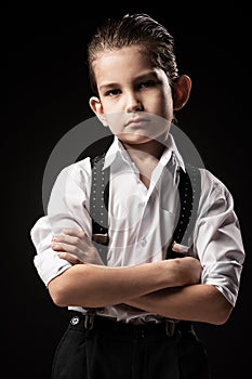 Portrait of a boy in an image of the gangster