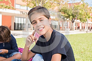 Portrait of a boy in school campus