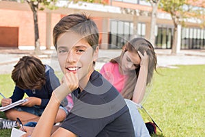 Portrait of a boy in school campus