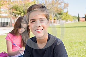 Portrait of a boy in school campus