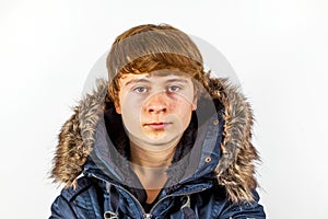 Portrait of boy in winter clothes