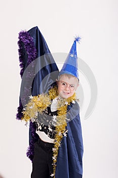 Portrait of a boy in wizard clothes