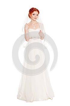 Portrait of the bride with red hair