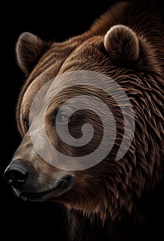 Portrait of brown bear - AI generated