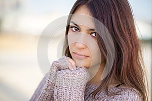 Portrait of a brunette.