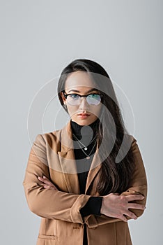 portrait of brunette asian businesswoman in