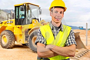 Portrait of a bulldozer driver