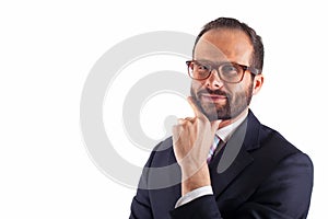 Portrait of a business man isolated on white background. Studio