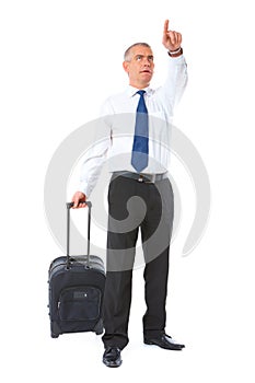 Portrait of business man with luggage