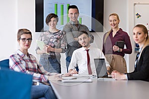 Portrait of business people group at modern office meeting room