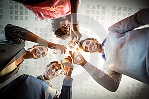 Portrait of business people toasting wine glasses